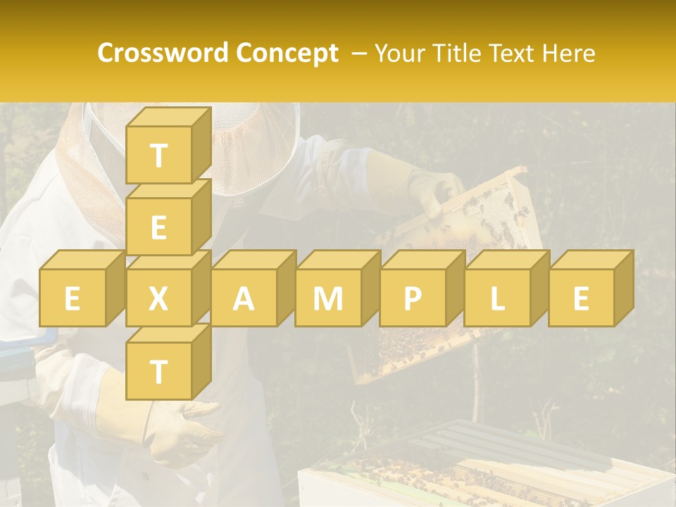 A Man In A Bee Suit Holding A Beehive PowerPoint Template