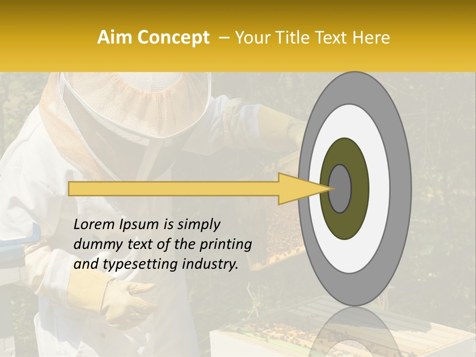 A Man In A Bee Suit Holding A Beehive PowerPoint Template