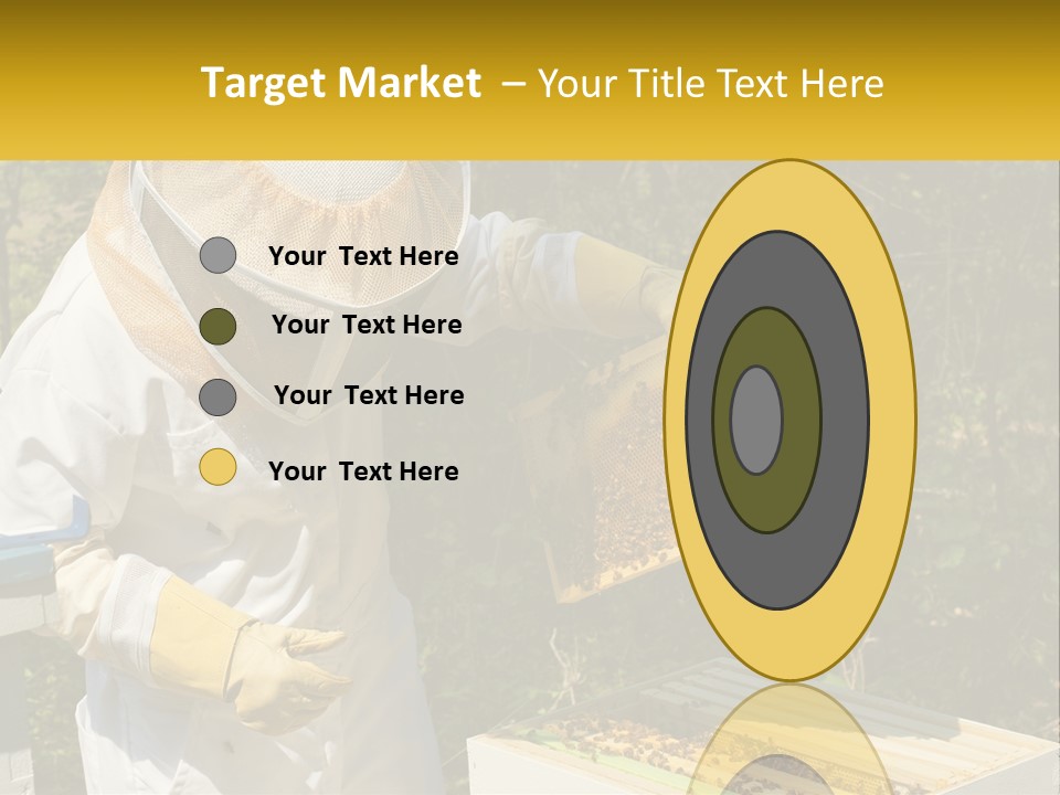 A Man In A Bee Suit Holding A Beehive PowerPoint Template