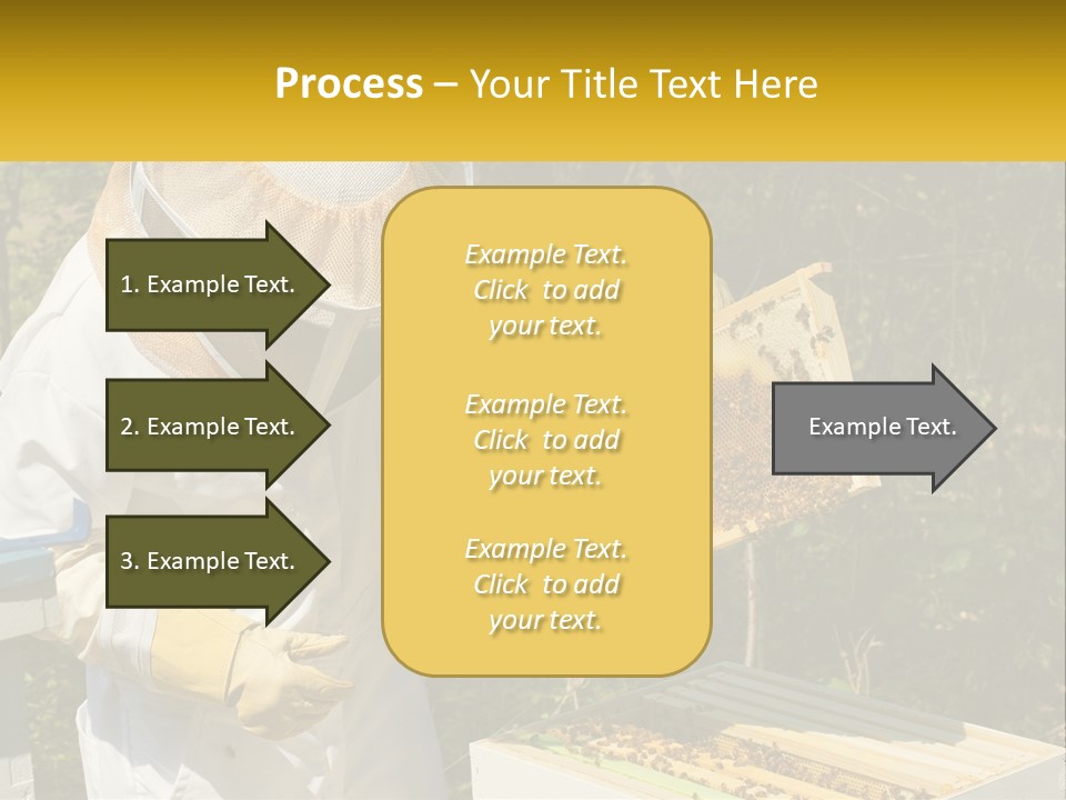 A Man In A Bee Suit Holding A Beehive PowerPoint Template