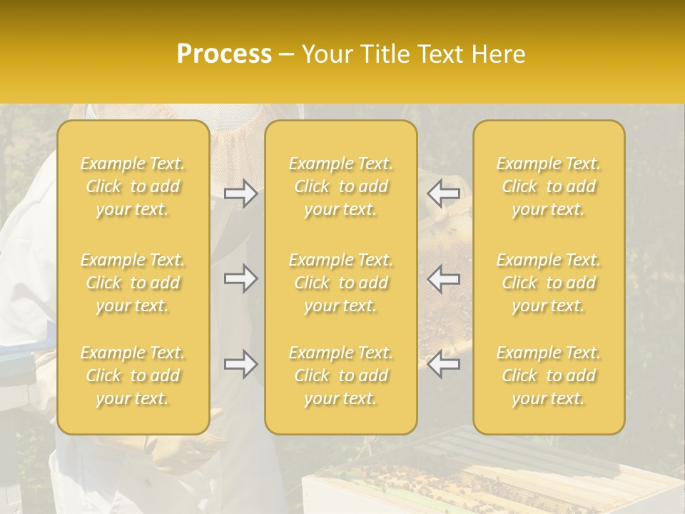 A Man In A Bee Suit Holding A Beehive PowerPoint Template