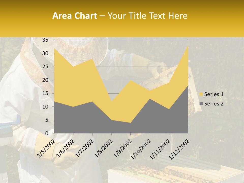 A Man In A Bee Suit Holding A Beehive PowerPoint Template