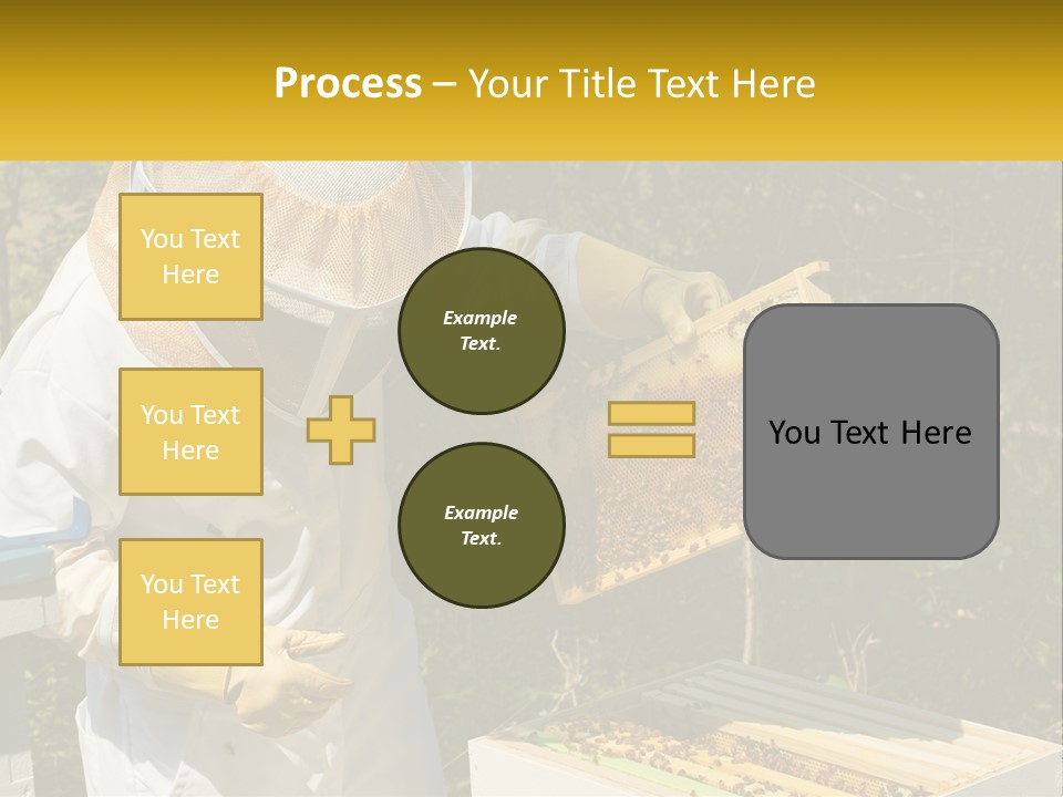 A Man In A Bee Suit Holding A Beehive PowerPoint Template