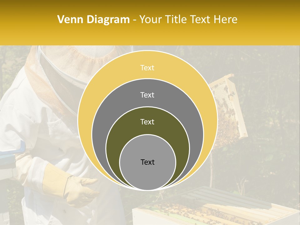 A Man In A Bee Suit Holding A Beehive PowerPoint Template