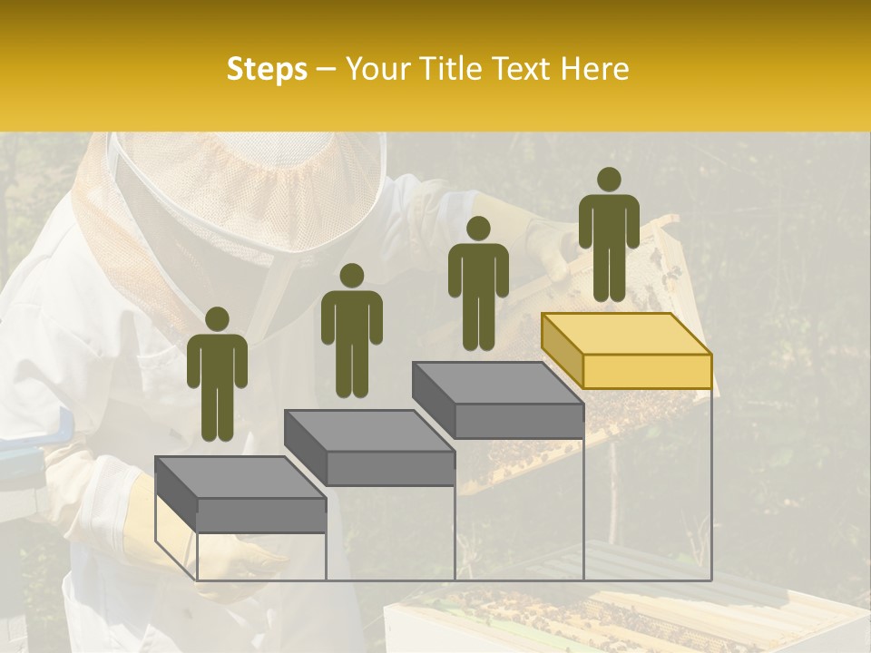 A Man In A Bee Suit Holding A Beehive PowerPoint Template