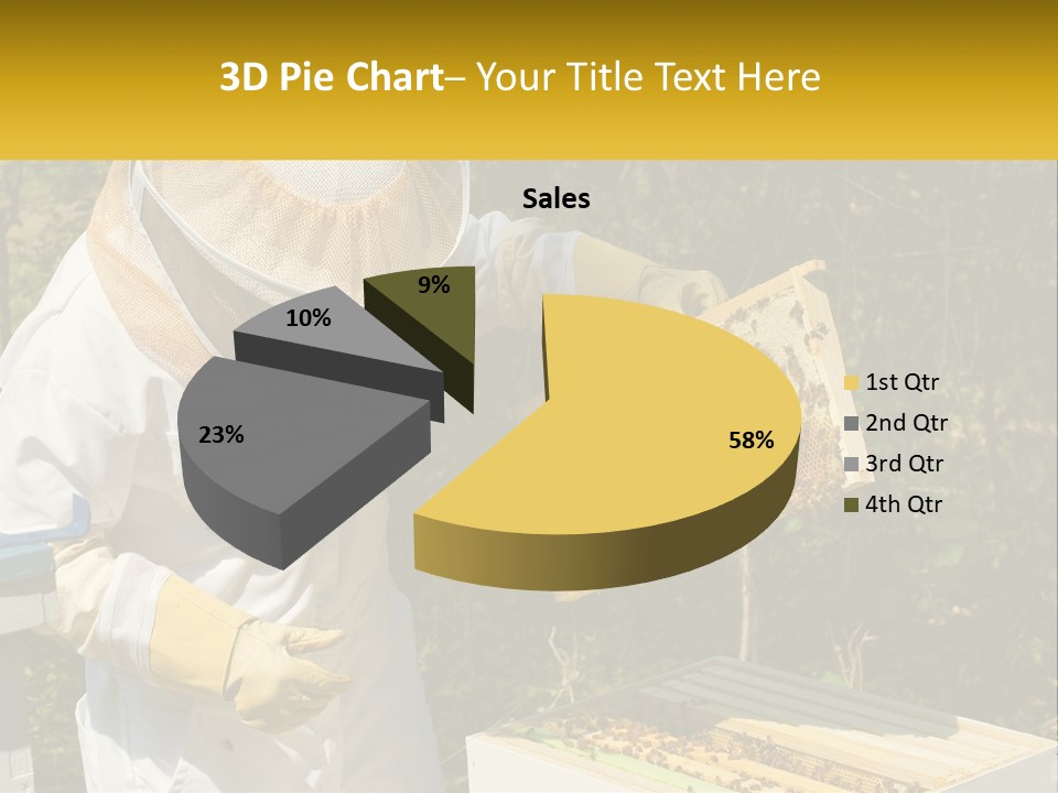 A Man In A Bee Suit Holding A Beehive PowerPoint Template