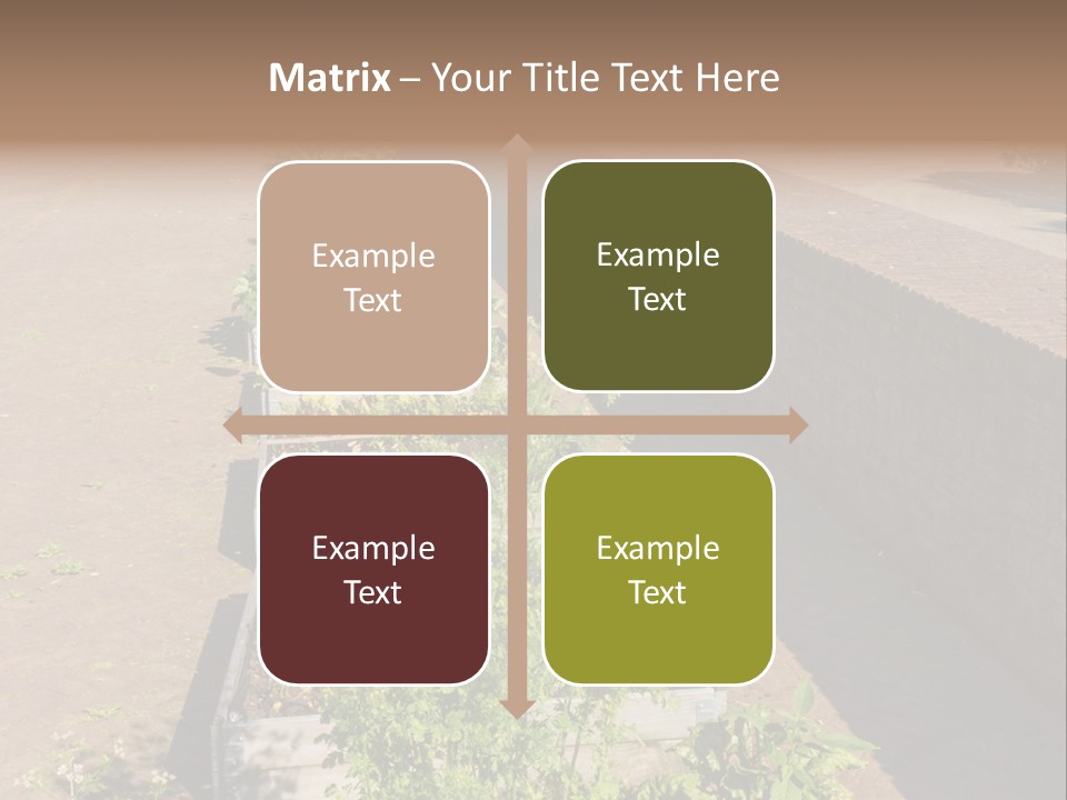 A Row Of Plants In Front Of A Brick Building PowerPoint Template