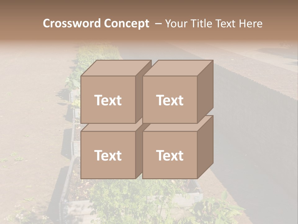 A Row Of Plants In Front Of A Brick Building PowerPoint Template