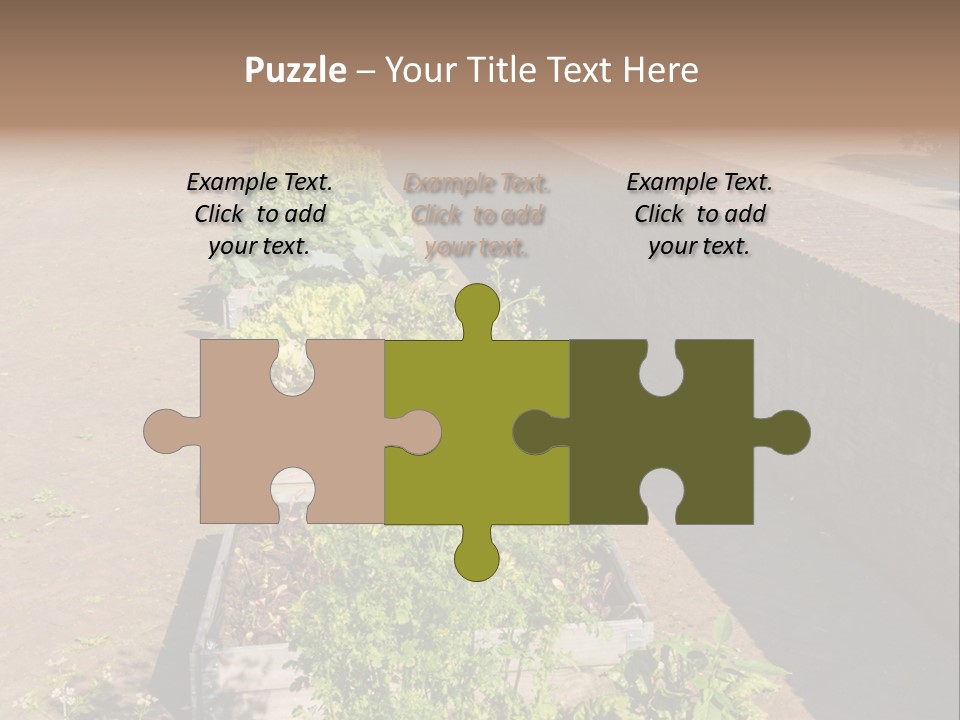 A Row Of Plants In Front Of A Brick Building PowerPoint Template