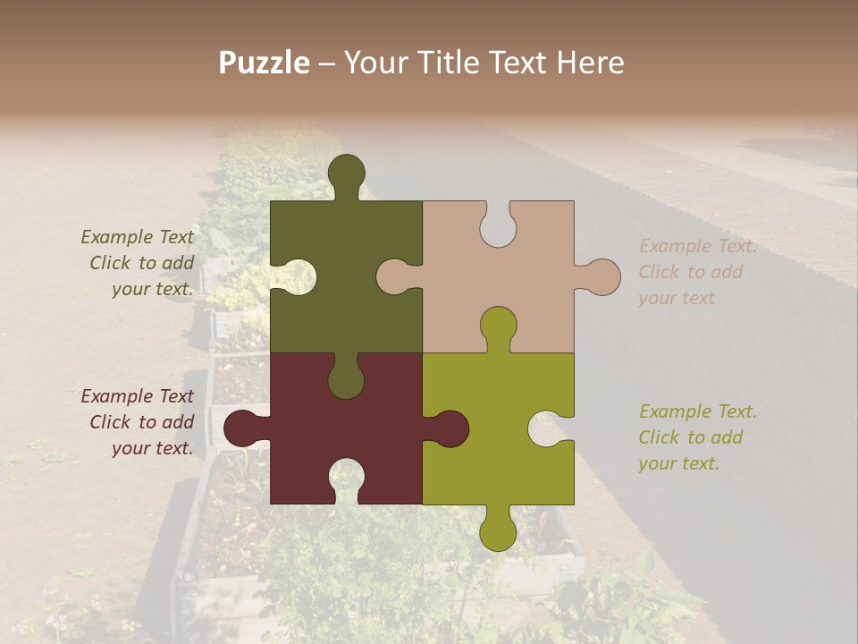 A Row Of Plants In Front Of A Brick Building PowerPoint Template