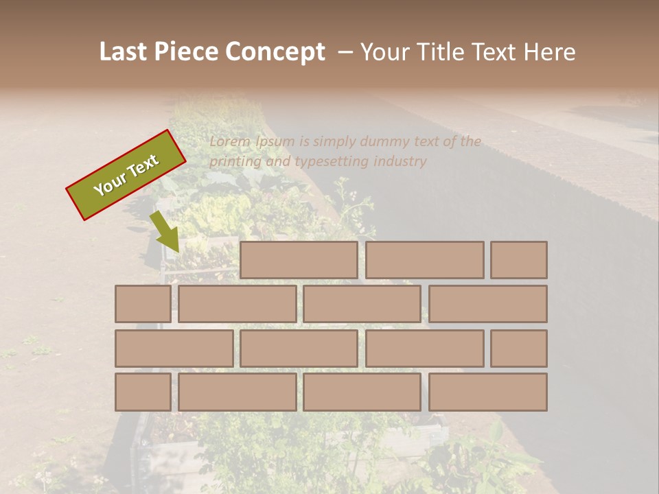 A Row Of Plants In Front Of A Brick Building PowerPoint Template