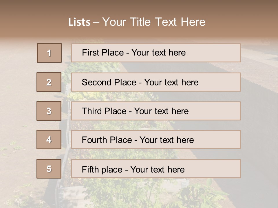 A Row Of Plants In Front Of A Brick Building PowerPoint Template