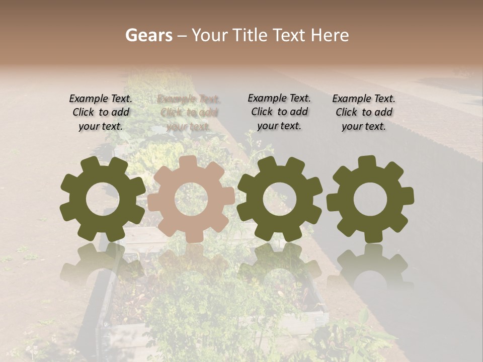 A Row Of Plants In Front Of A Brick Building PowerPoint Template