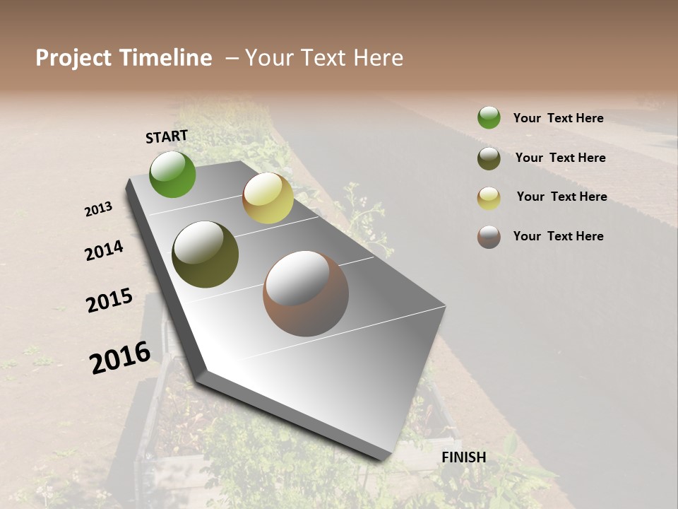 A Row Of Plants In Front Of A Brick Building PowerPoint Template