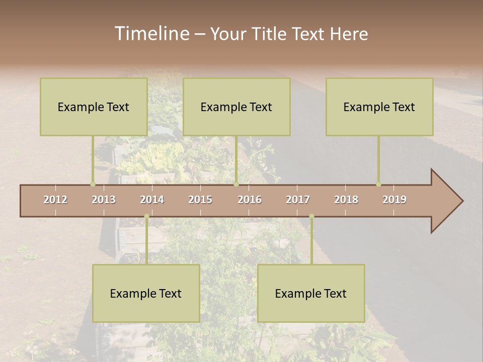 A Row Of Plants In Front Of A Brick Building PowerPoint Template