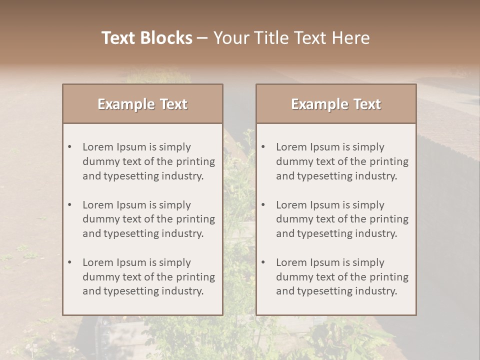 A Row Of Plants In Front Of A Brick Building PowerPoint Template