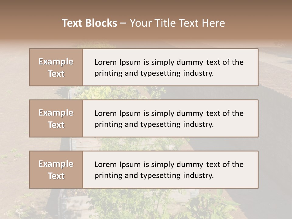 A Row Of Plants In Front Of A Brick Building PowerPoint Template