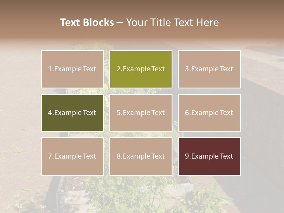 A Row Of Plants In Front Of A Brick Building PowerPoint Template