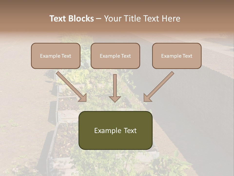 A Row Of Plants In Front Of A Brick Building PowerPoint Template