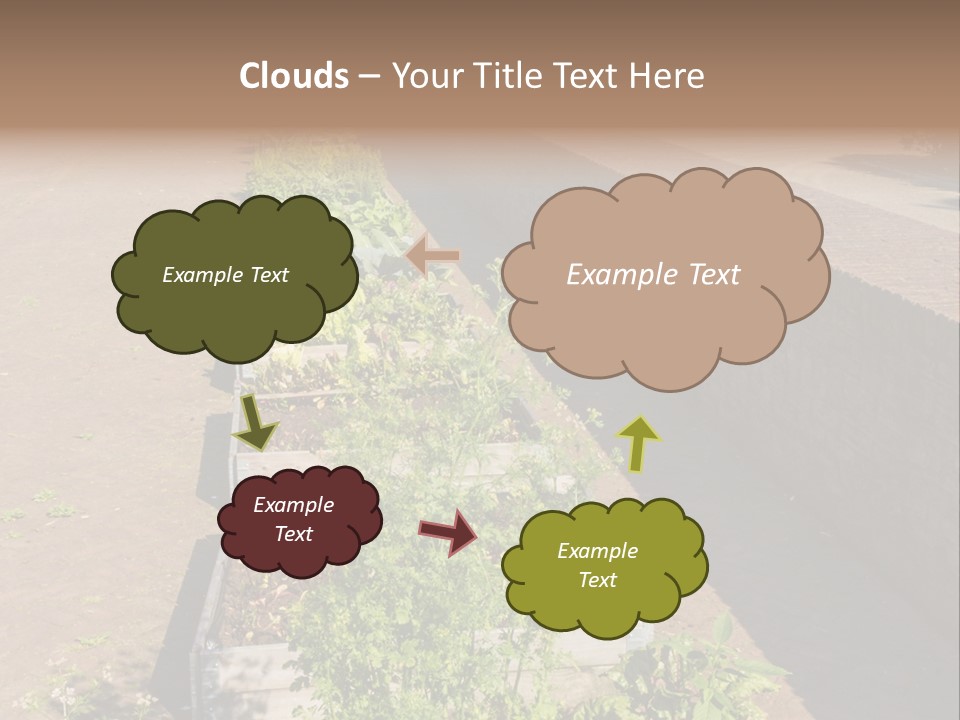 A Row Of Plants In Front Of A Brick Building PowerPoint Template