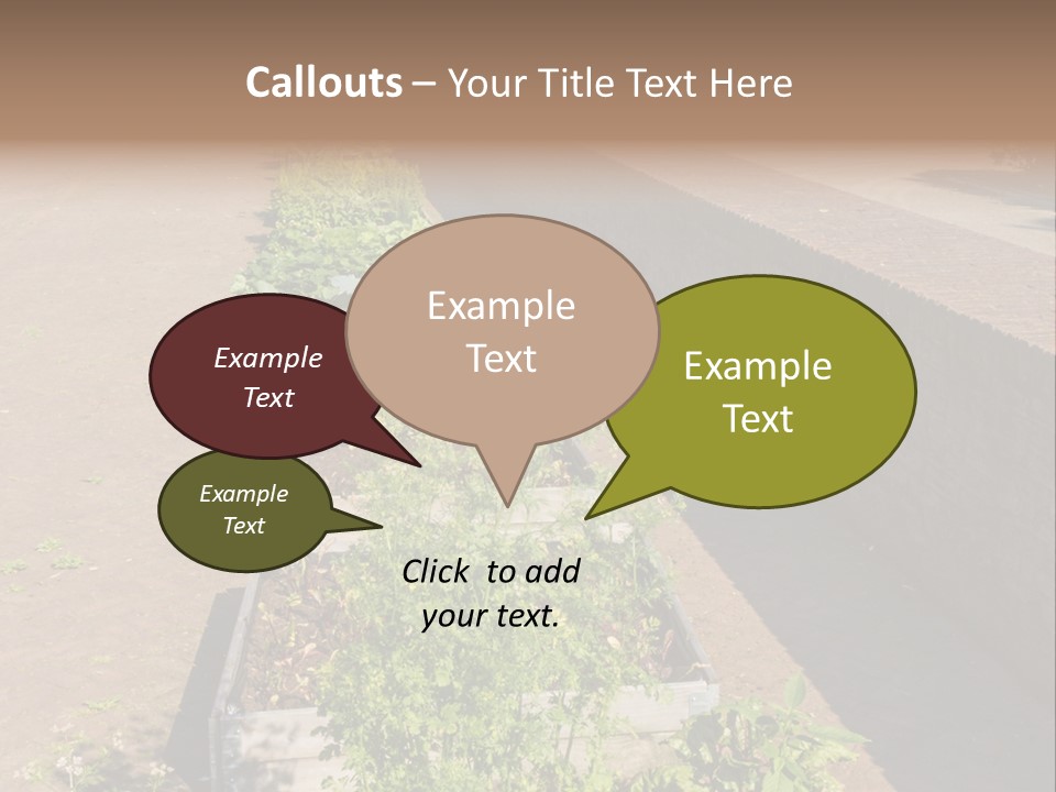 A Row Of Plants In Front Of A Brick Building PowerPoint Template
