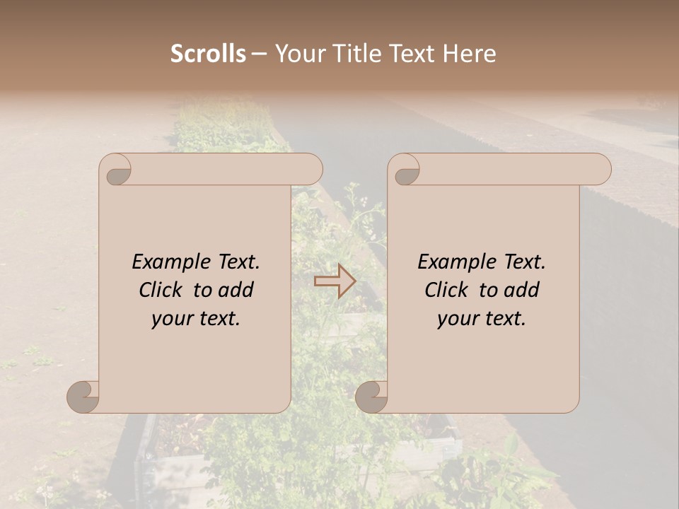 A Row Of Plants In Front Of A Brick Building PowerPoint Template