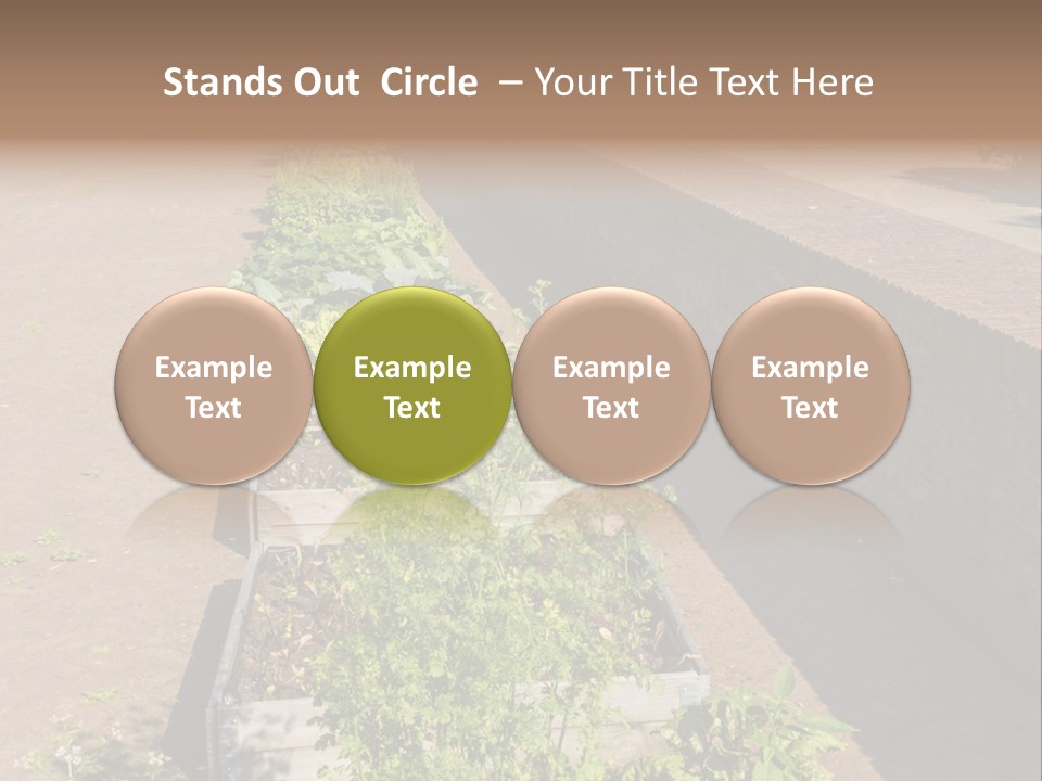 A Row Of Plants In Front Of A Brick Building PowerPoint Template