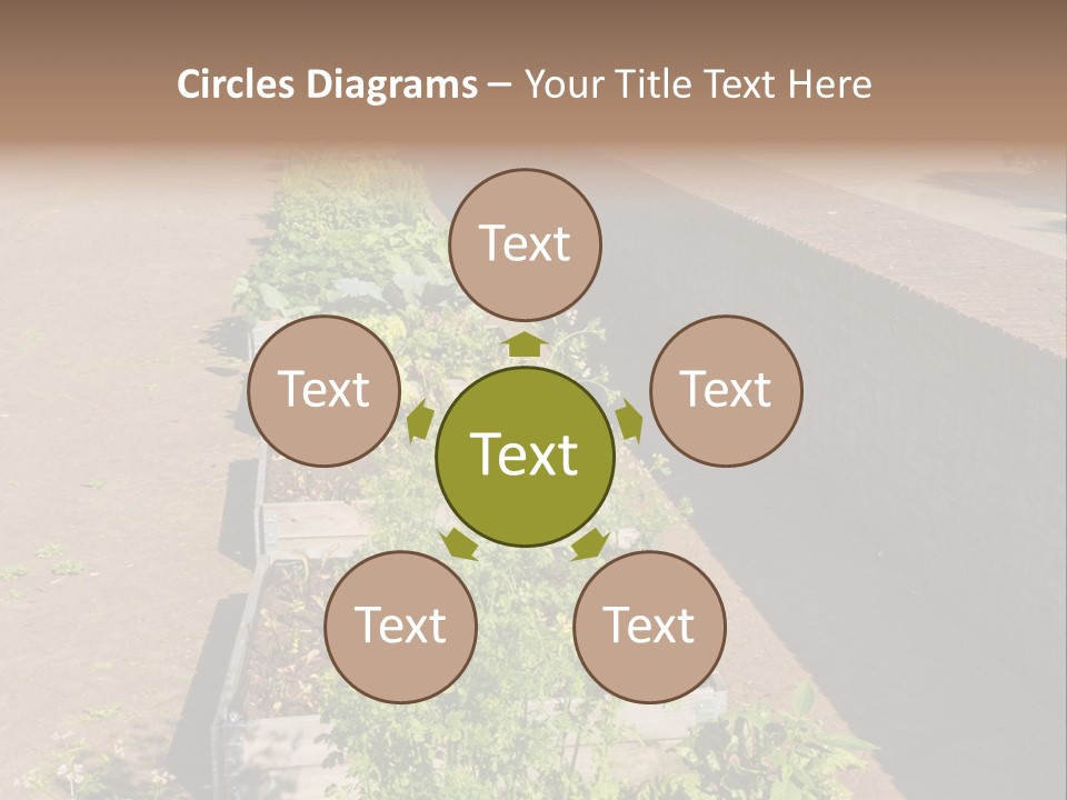 A Row Of Plants In Front Of A Brick Building PowerPoint Template