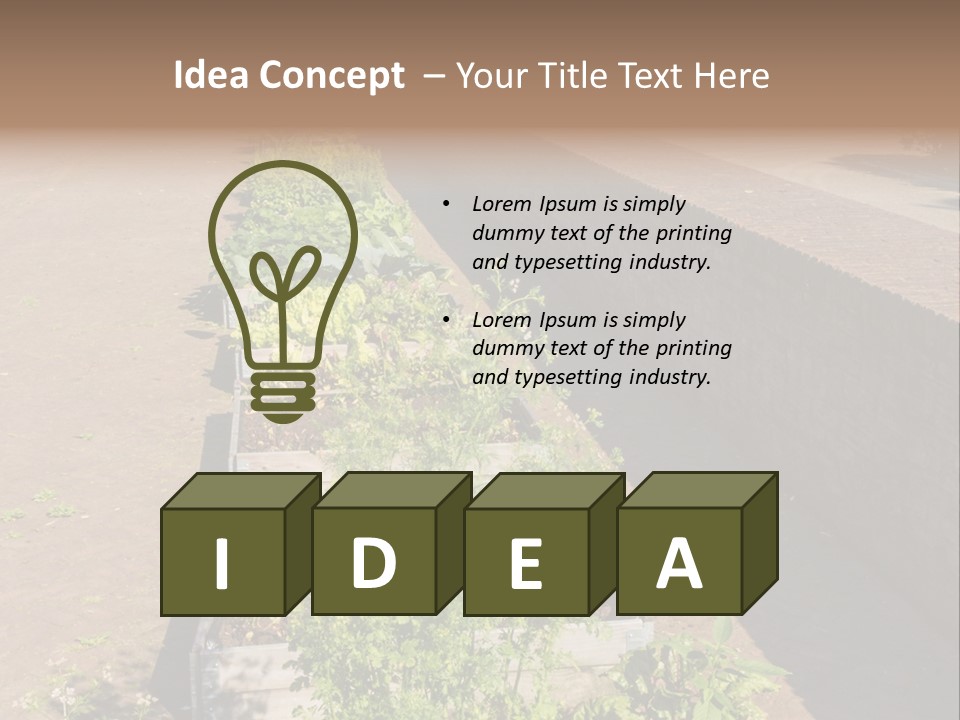 A Row Of Plants In Front Of A Brick Building PowerPoint Template