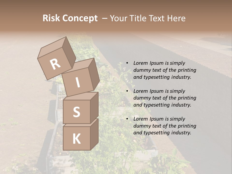 A Row Of Plants In Front Of A Brick Building PowerPoint Template