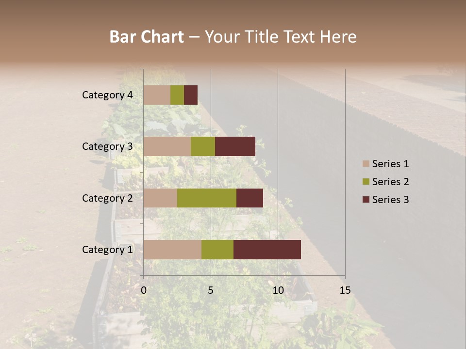 A Row Of Plants In Front Of A Brick Building PowerPoint Template