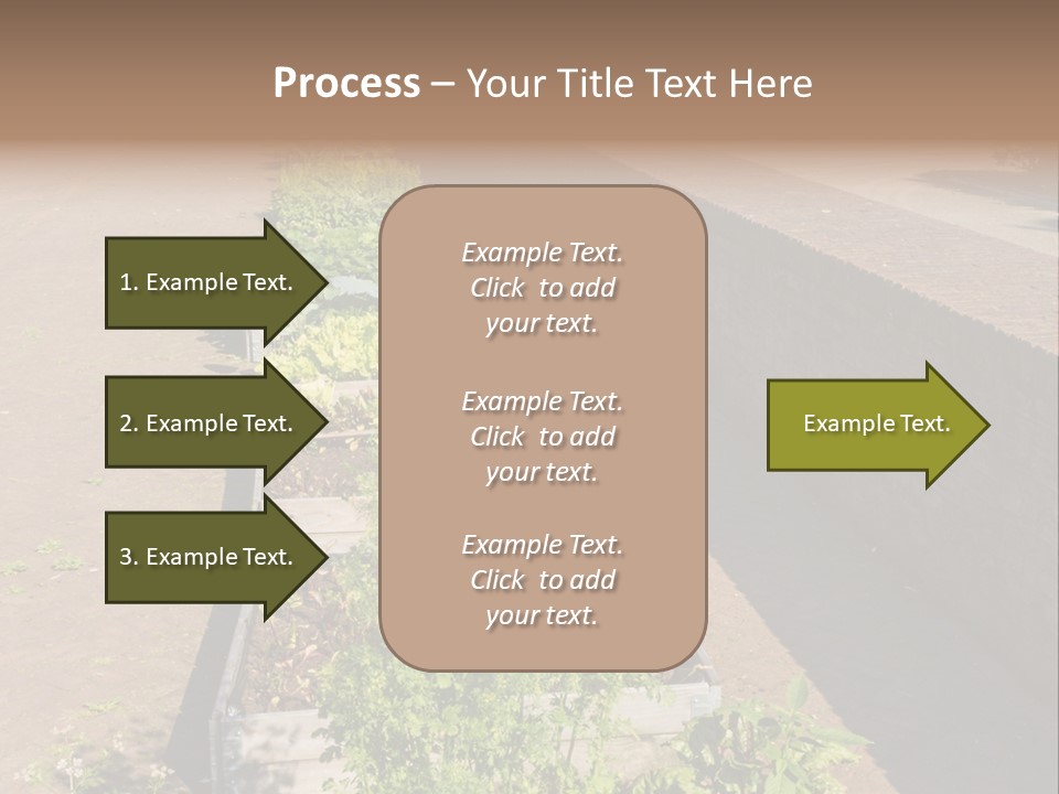 A Row Of Plants In Front Of A Brick Building PowerPoint Template