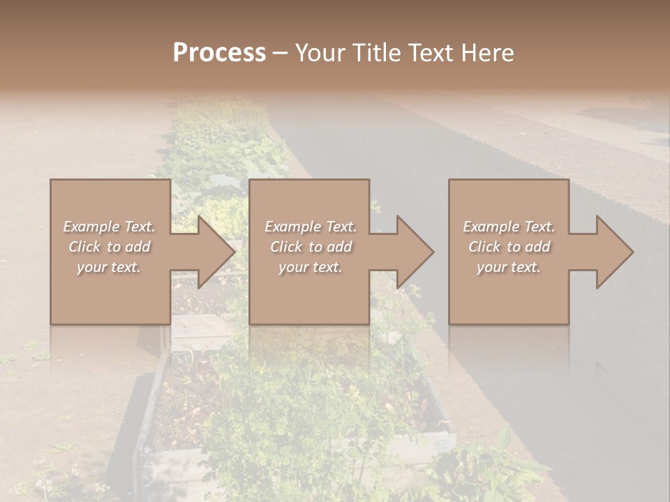 A Row Of Plants In Front Of A Brick Building PowerPoint Template