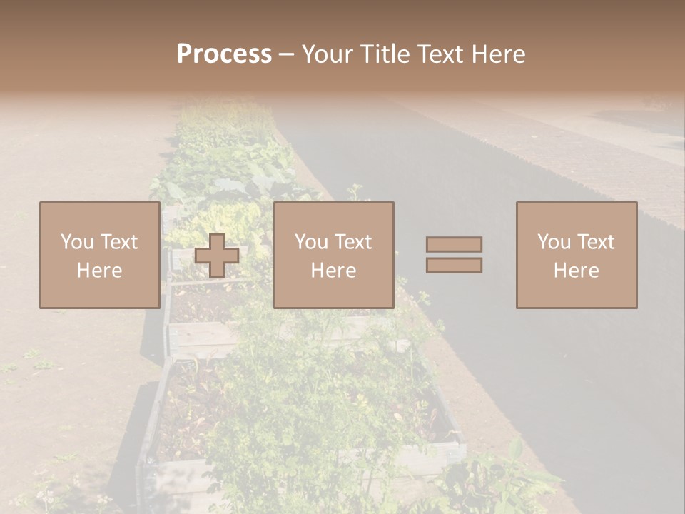 A Row Of Plants In Front Of A Brick Building PowerPoint Template