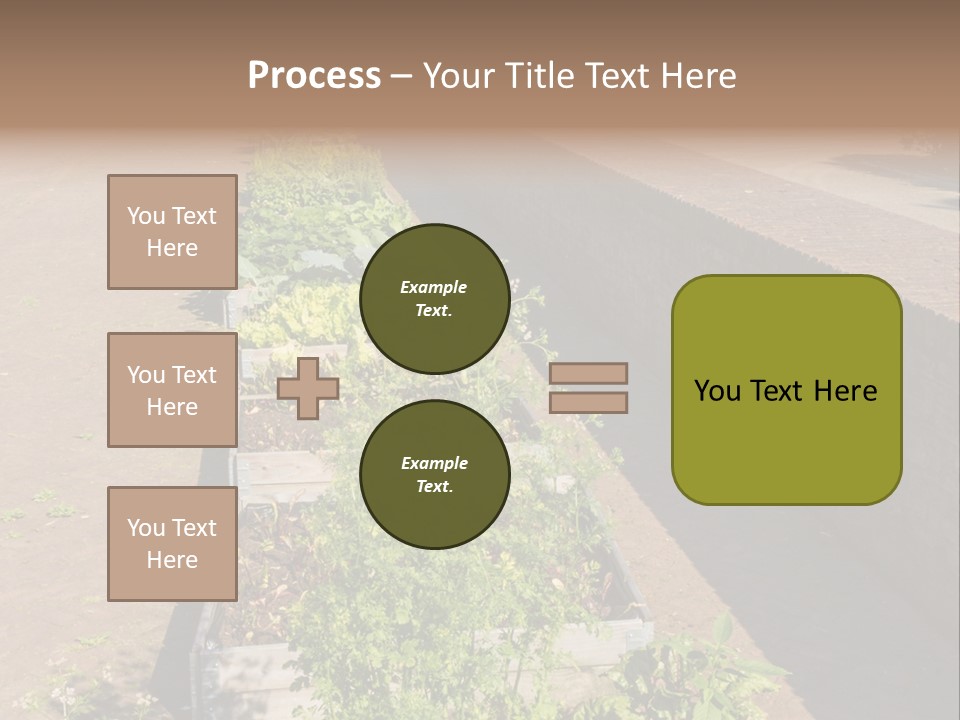 A Row Of Plants In Front Of A Brick Building PowerPoint Template