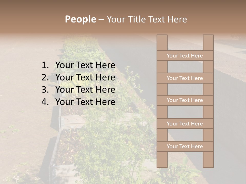 A Row Of Plants In Front Of A Brick Building PowerPoint Template