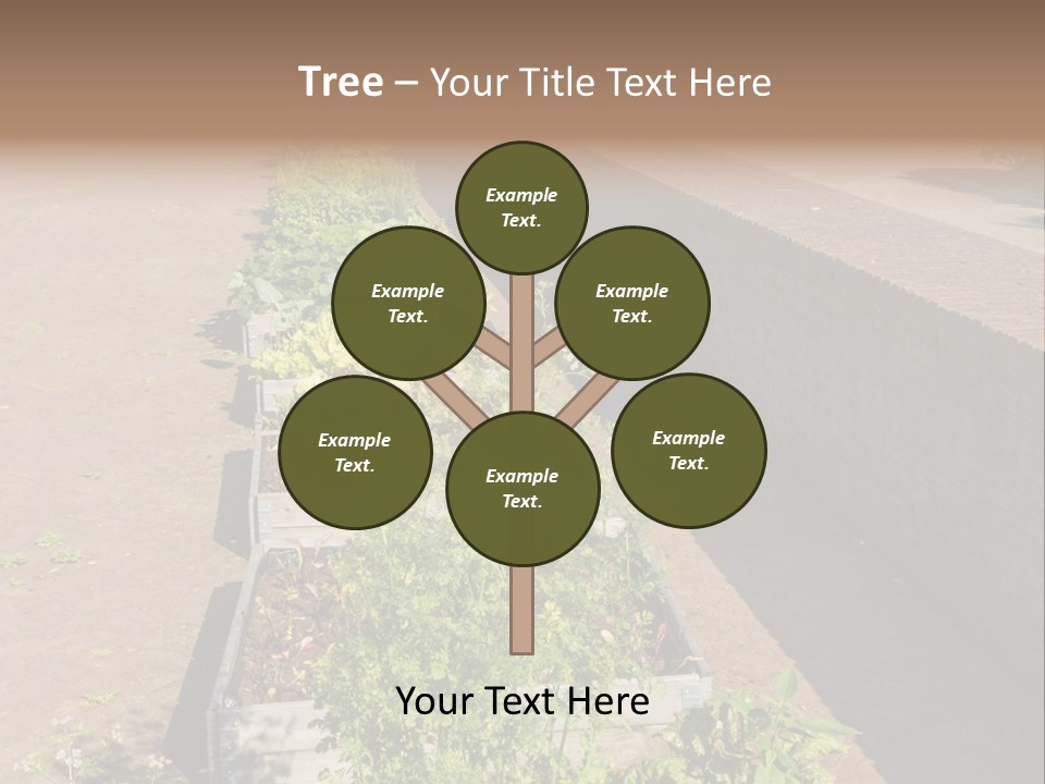 A Row Of Plants In Front Of A Brick Building PowerPoint Template