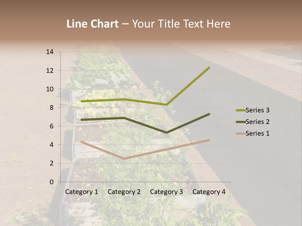 A Row Of Plants In Front Of A Brick Building PowerPoint Template