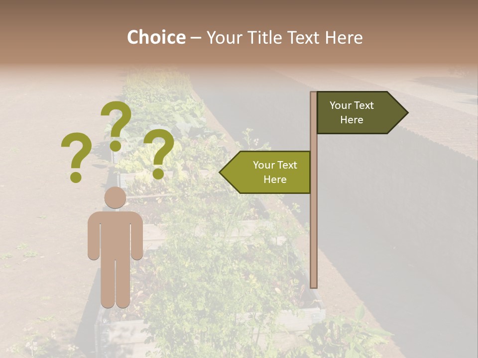 A Row Of Plants In Front Of A Brick Building PowerPoint Template