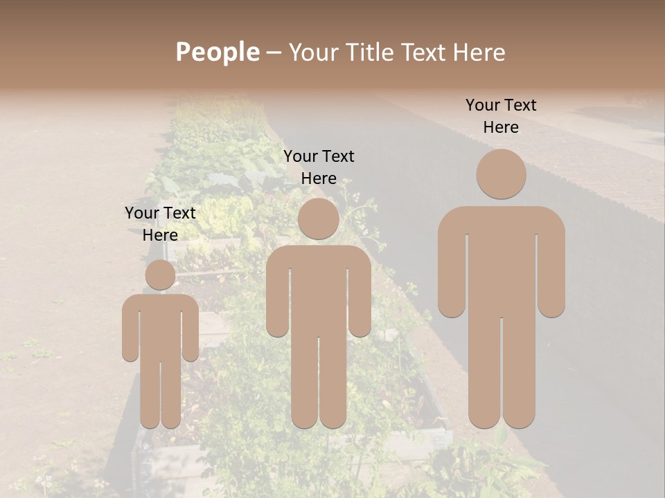 A Row Of Plants In Front Of A Brick Building PowerPoint Template