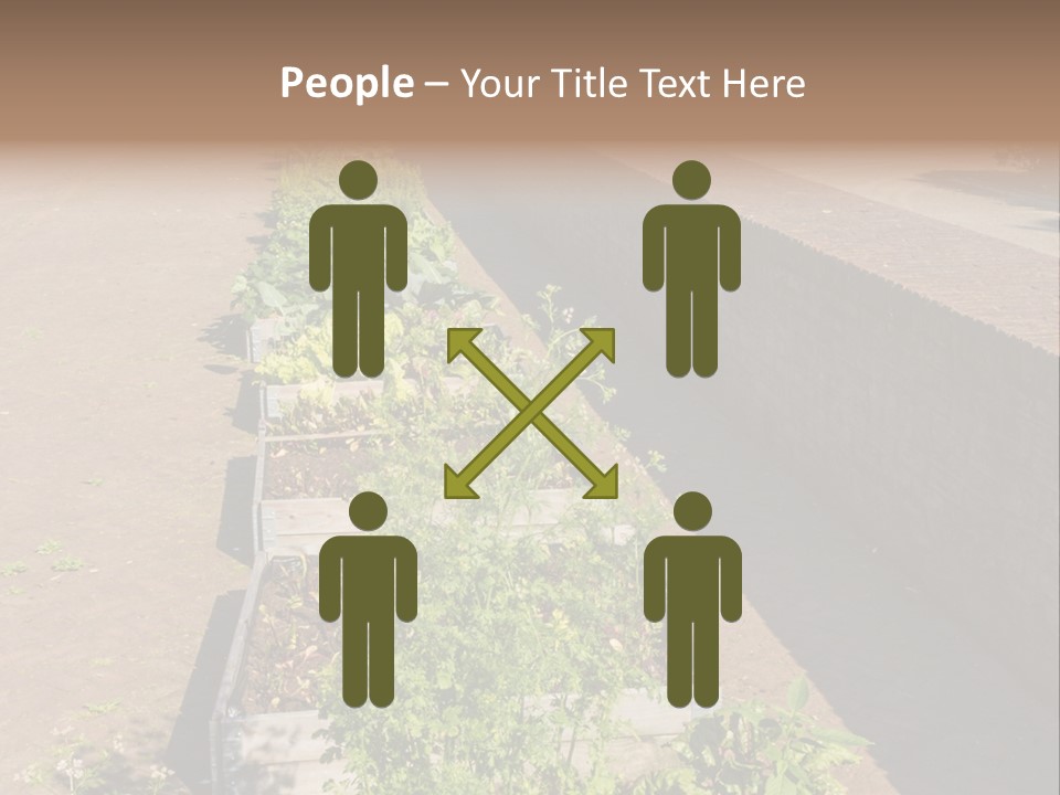 A Row Of Plants In Front Of A Brick Building PowerPoint Template