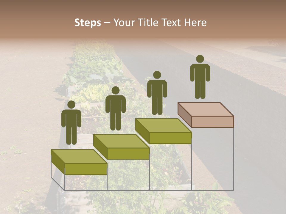 A Row Of Plants In Front Of A Brick Building PowerPoint Template