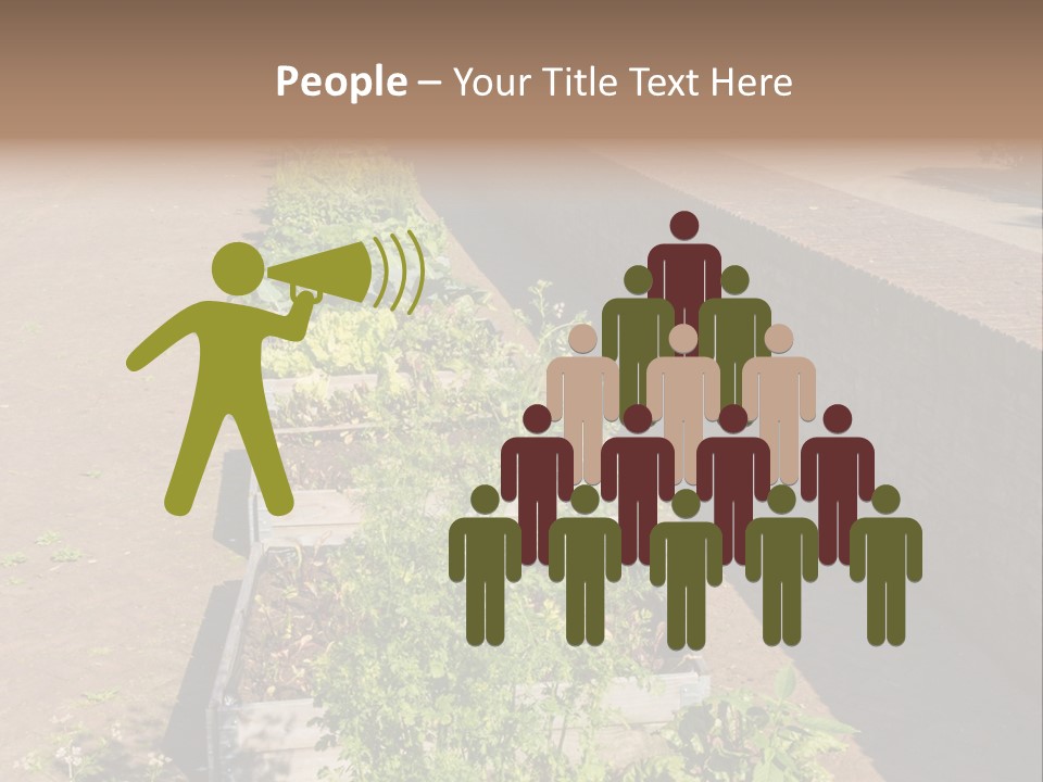 A Row Of Plants In Front Of A Brick Building PowerPoint Template