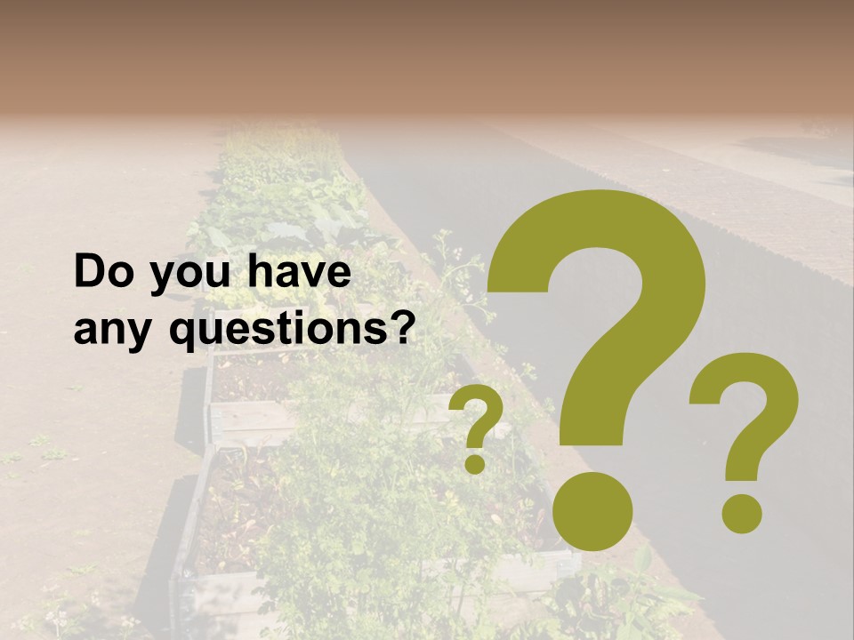 A Row Of Plants In Front Of A Brick Building PowerPoint Template