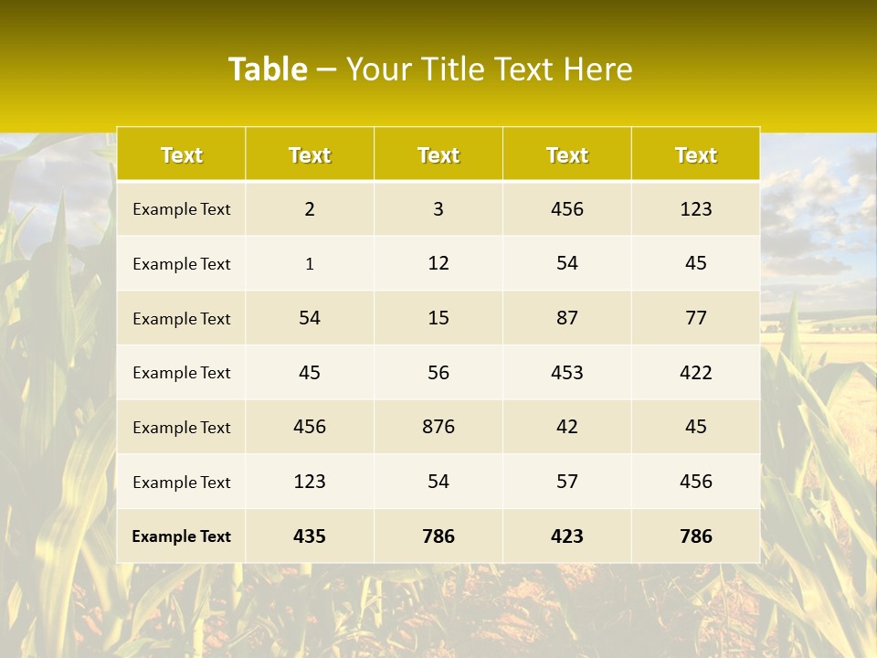 A Corn Field With Clouds In The Background PowerPoint Template