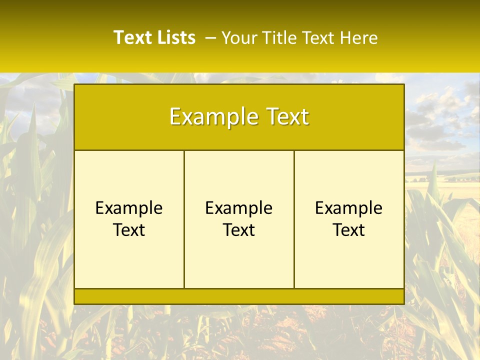 A Corn Field With Clouds In The Background PowerPoint Template