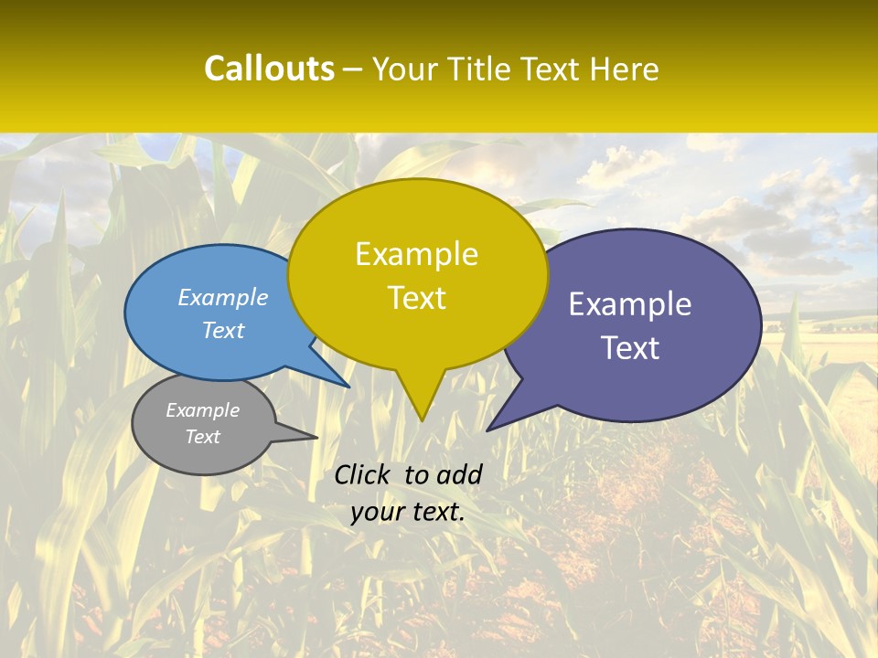 A Corn Field With Clouds In The Background PowerPoint Template