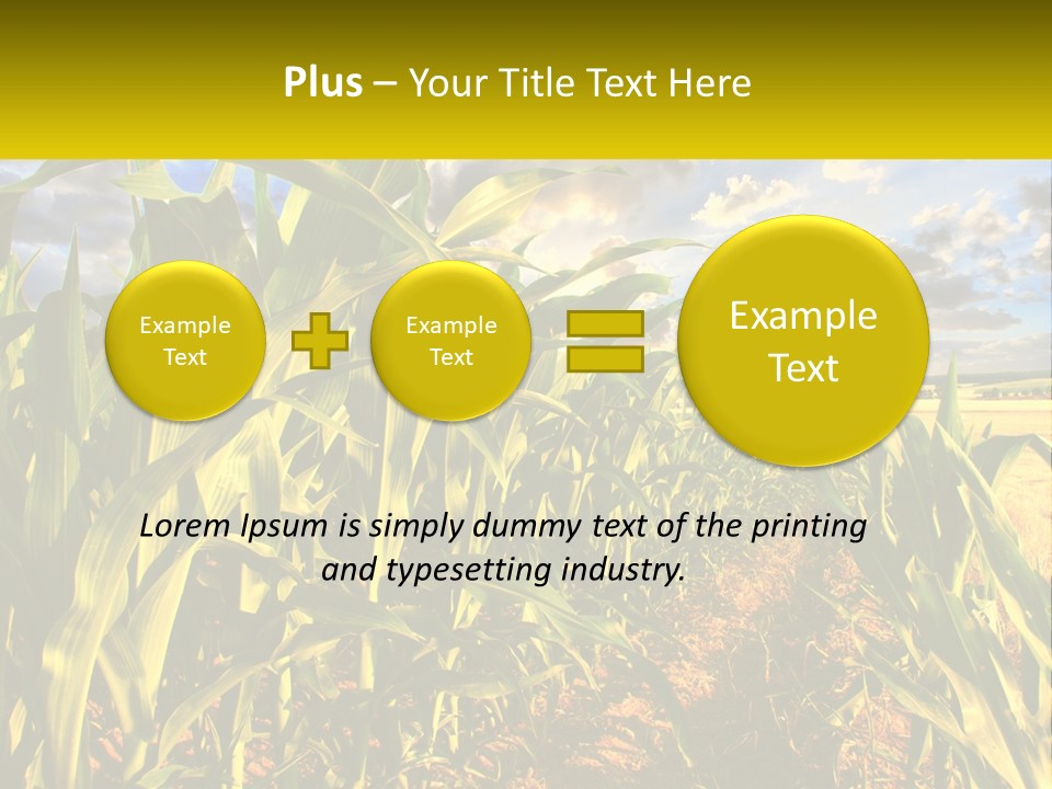 A Corn Field With Clouds In The Background PowerPoint Template