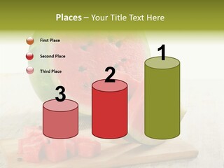 A Piece Of Watermelon Sitting On Top Of A Cutting Board PowerPoint Template