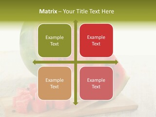 A Piece Of Watermelon Sitting On Top Of A Cutting Board PowerPoint Template